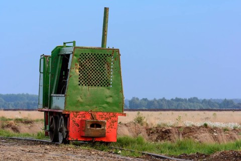 Bog railway for the transport of peat in the Goldenstedter Moor