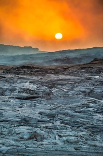 Sunrise over the lava field