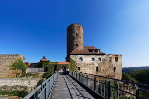 Castle ruin Thann Castle with fortified defence tower