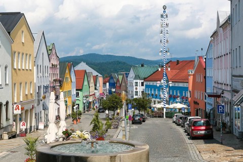 Market place with maypole