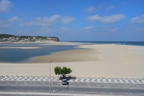 Obidos lagoon and the Atlantic Ocean