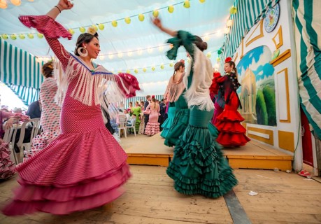 Young woman dancing Sevillano