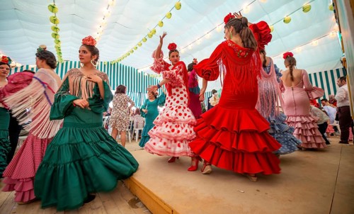 Young woman dancing Sevillano