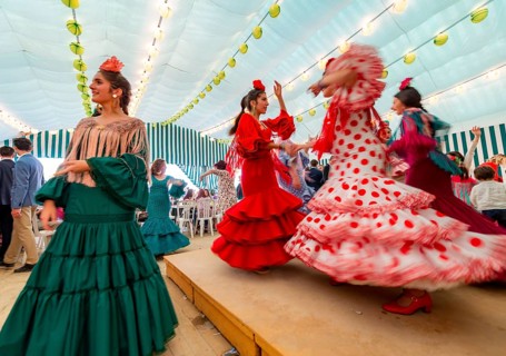 Young woman dancing Sevillano