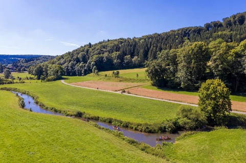 Canoeists on the river Große Lauter