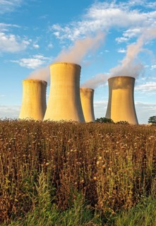 Field and cooling towers of Dukovany Nuclear Power Station