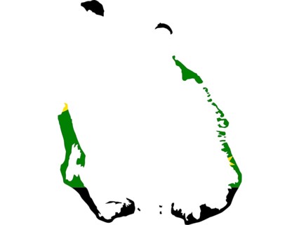 Flag in form form of the geographical country