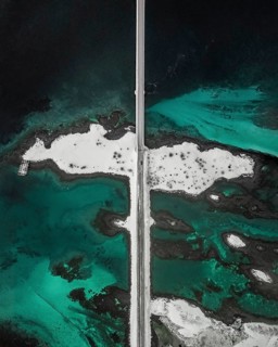 Road across the fjord