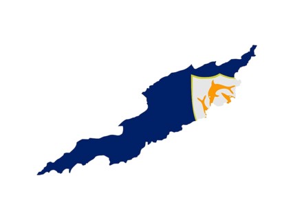 Flag in form form of the geographical country