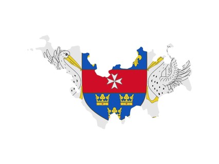 Flag in form form of the geographical country