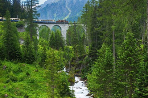 Viaduct on the Albula Pass