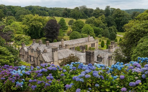 Victorian Lanhydrock House with gardens