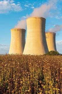 Field and cooling towers of Dukovany Nuclear Power Station