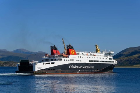 The car ferry MV Loch Seaforth on its way from Ullapool to the Outer Hebrides to Stornoway