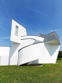 White modern building of towers