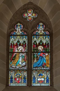 Multicoloured stained glass window