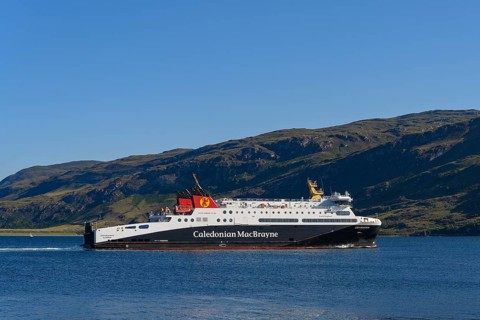The car ferry MV Loch Seaforth on its way from Ullapool to the Outer Hebrides to Stornoway