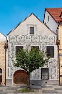 House with sgraffito covered facade in Slavonice