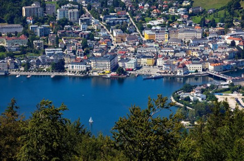 View from the tree top walk to the Lake Traun and Gmunden