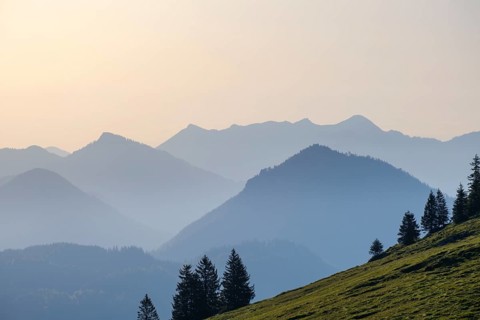 Mountains in haze