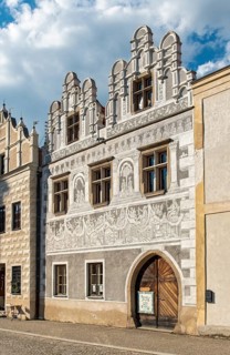 House with sgraffito covered facade in Slavonice