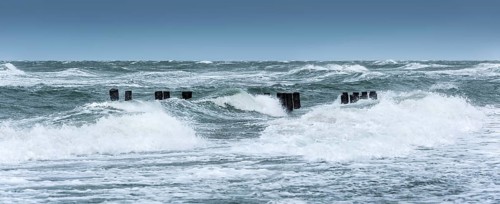 Winter storm at the Baltic Sea