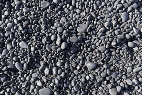 Rounded black stones