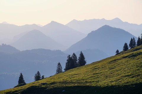 Mountains in haze