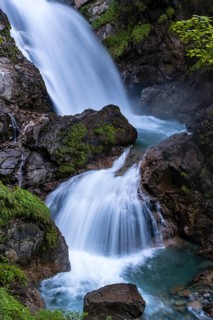 Waterfall and cascades in the Groppenstein Gorge