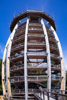 Observation tower at the tree top path Salzkammergut am Gruenberg