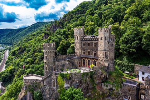 Aerial view of Burg Rheinstein