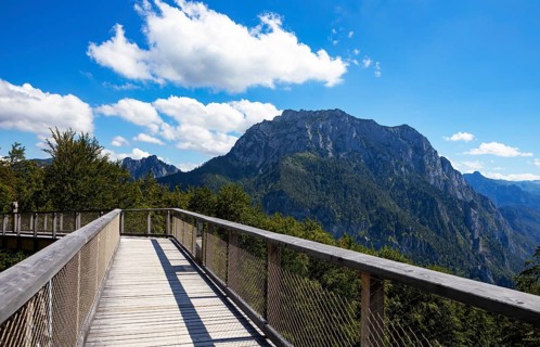 Tree top walk Salzkammergut am Gruenberg with Traunstein
