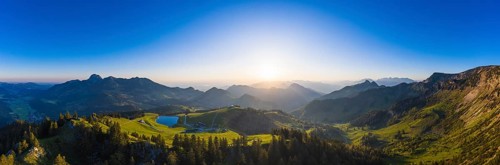 Panorama from Sudelfeld at sunrise