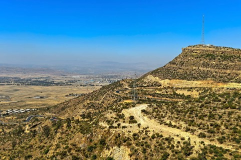 Steep erosion of the African Rift Valley near the city of Mek'ele