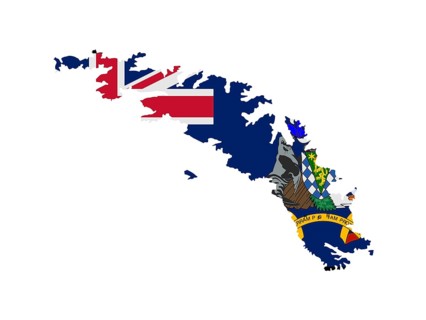 Flag in form form of the geographical country