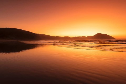 Wharariki Beach at sunset