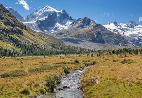 Glacier stream in the Roseg Valley