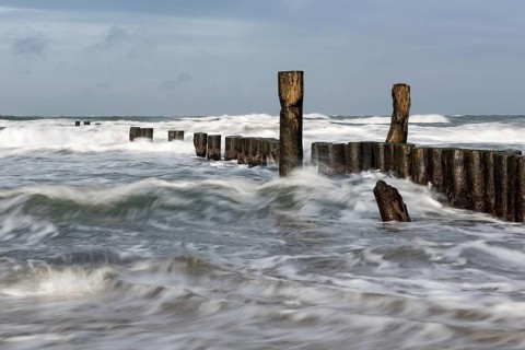 Winter storm at the Baltic Sea