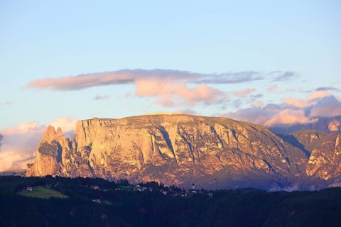 Mountain massif Schlern in the evening light
