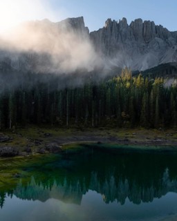 Sunrise with a view of the Karersee