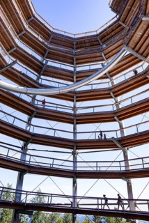 Observation tower at the tree top path Salzkammergut am Gruenberg