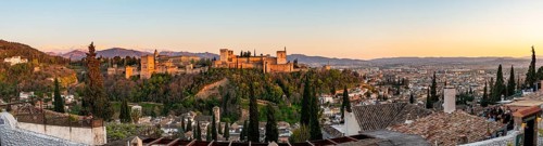 Alhambra on the Sabikah hill at sunset