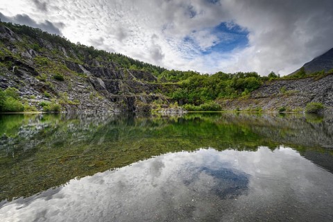 Water level in the former slate quarry near Ballaculish