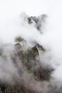 Foggy rocks of the Teno Mountains near the mountain village Masca