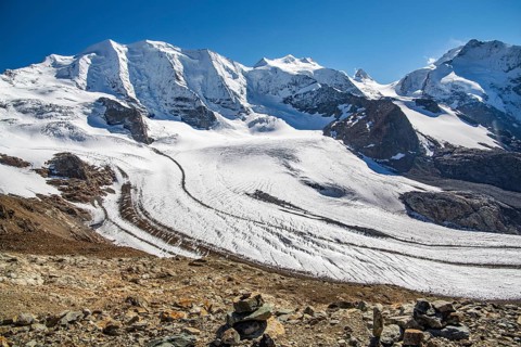 Viewpoint on the Diavolezza with Piz Palue