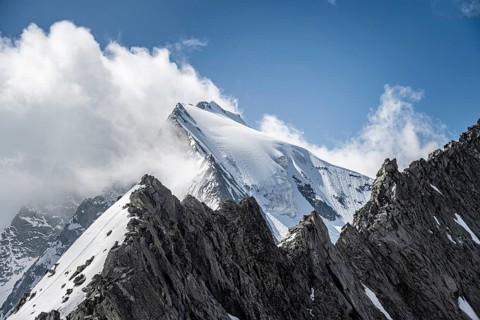 Rugged mountain peaks