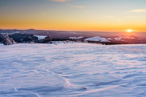 View from Wasserkuppe in southwest direction in winter