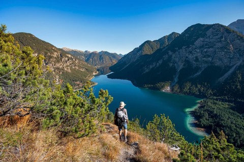 Hiker on hiking trail