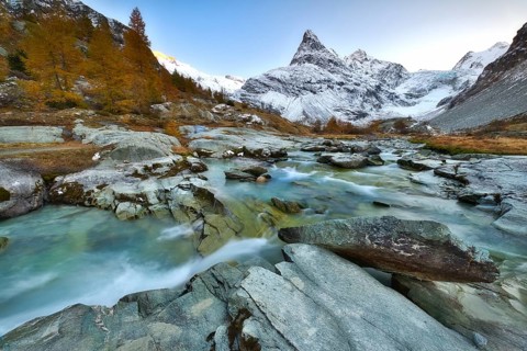 Evening mood at the brook near Ferpecle