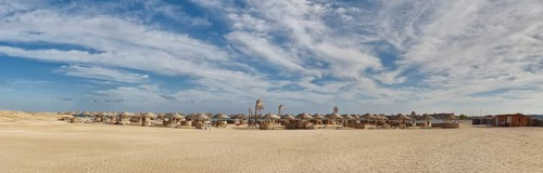 Sandy beach beach and coral reef Abu-Dabbab